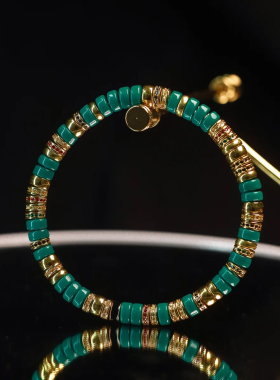 地狱色系高端玉化直切药片手串diy手串绿松石纯天然文玩配饰