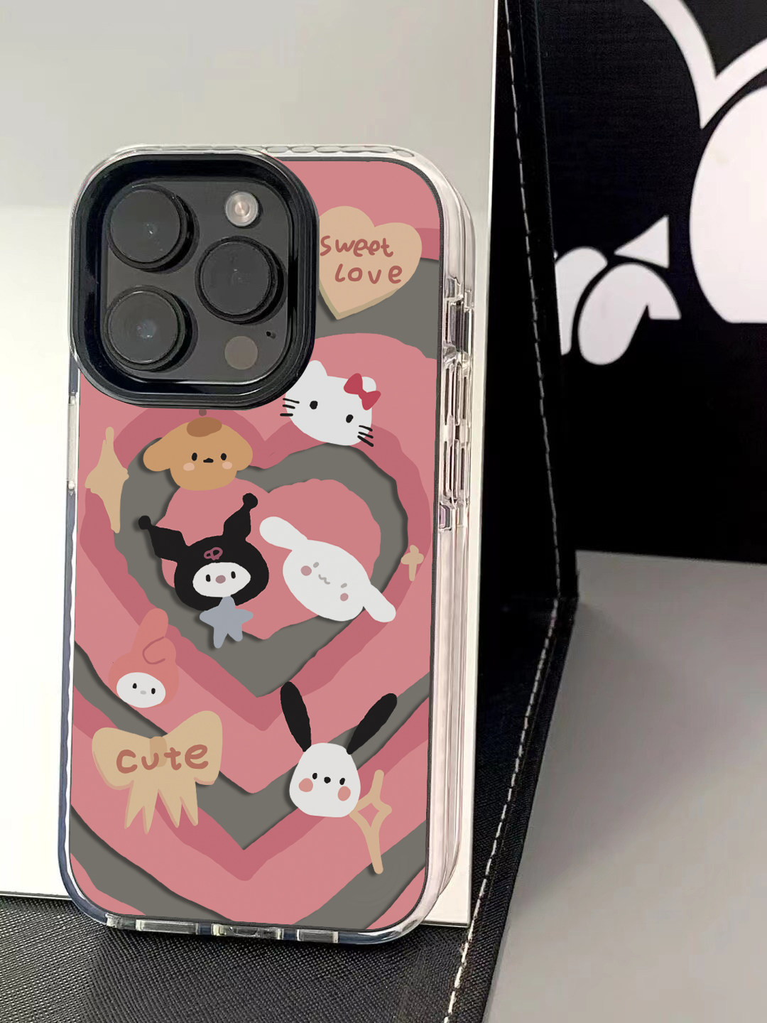 韩国INS风爱心渐变三丽鸥适用iPhone17promax手机壳苹果17少女16pro个性12情侣15pro包静音键13防摔14高级x软