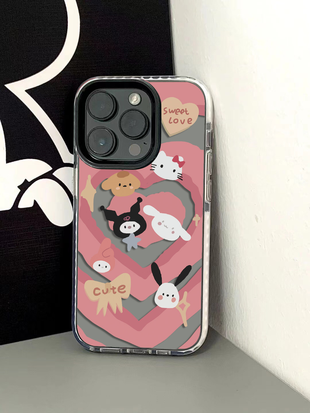 韩国INS风爱心渐变三丽鸥适用iPhone17promax手机壳苹果17少女16pro个性12情侣15pro包静音键13防摔14高级x软