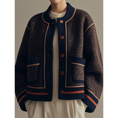 Ducurno新中式女装国风保暖外套2025年冬季新款小香风针织开衫女 - 图3