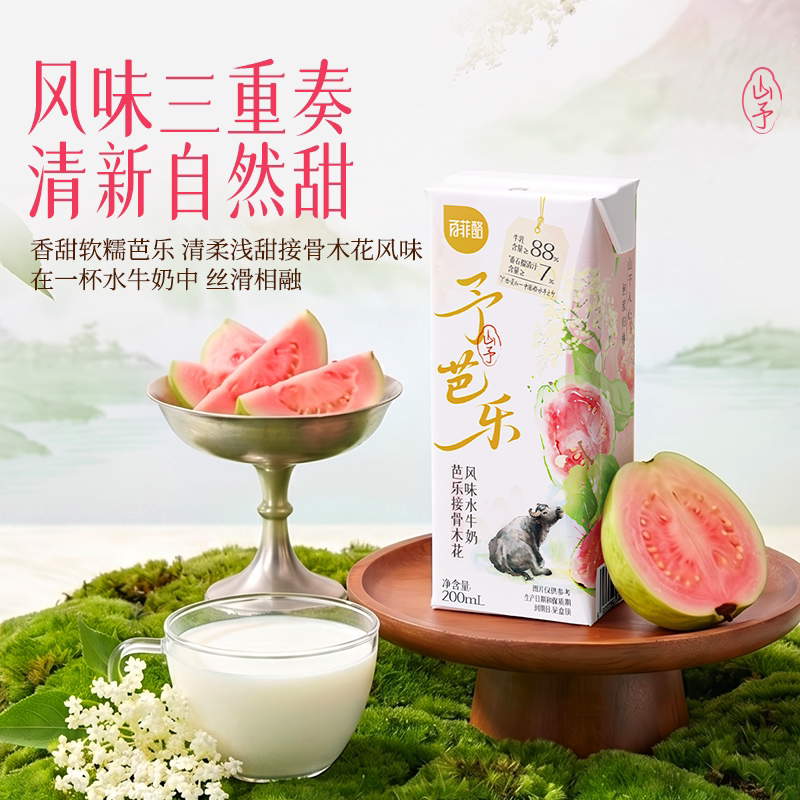 百菲酪山予荔枝玫瑰水牛奶200ml*10