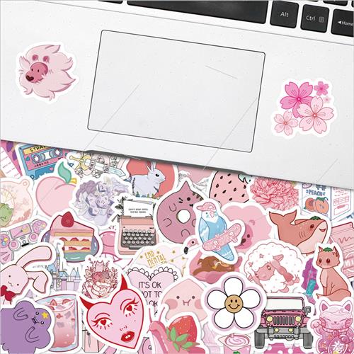 50 pink and purple cute mix and match  doodle stickers VSCO - 图0