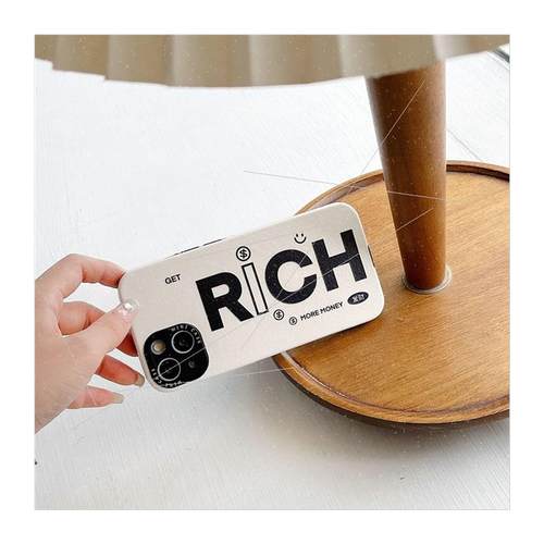 ins simple English RICH 适用 iPhone12/13ProMax phone case Ap - 图3