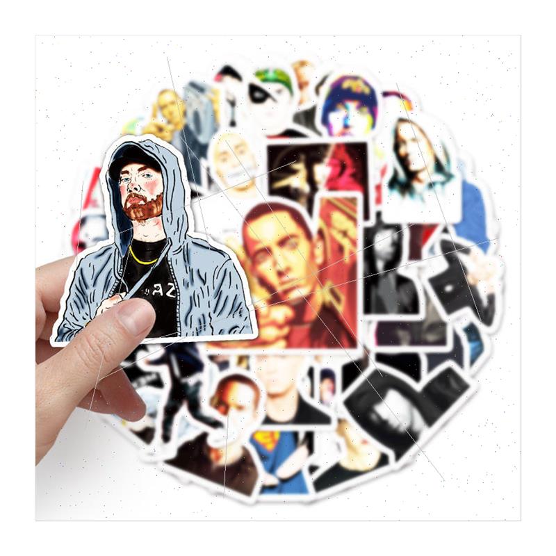 50 Rap Male nger Eminem Graffiti Stickers ggage Laptop Car C - 图3