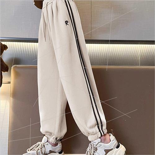 Girls sweatpants autumn and winter  2023 new trend of 适用ei - 图2