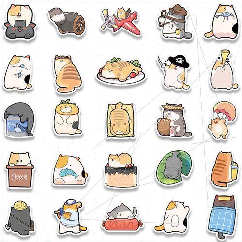 50 cartoon character cat Bean graffiti stickers notebook boo-图2