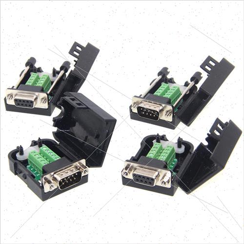 DB9 Male Female Solderless Serial Cable Adaptor with Shell 4 - 图0