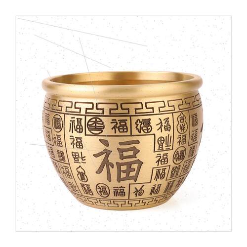 Pure brass rice bowl Baifu jar asure bowl desktop small orna - 图3