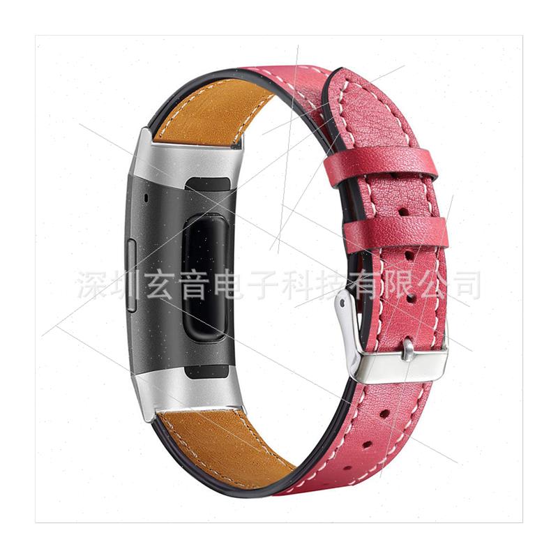 适用 Fitbit charge3 charge4 pointed car line leather strap w - 图3