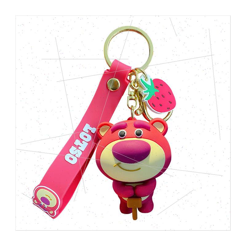 cartoon strawberry bear keychain cute delicate Minnie Mickey - 图3