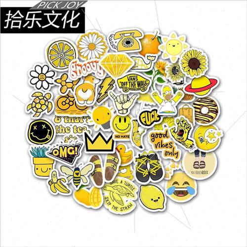 50 pcs of yellow series of small clear stickers personalized - 图2