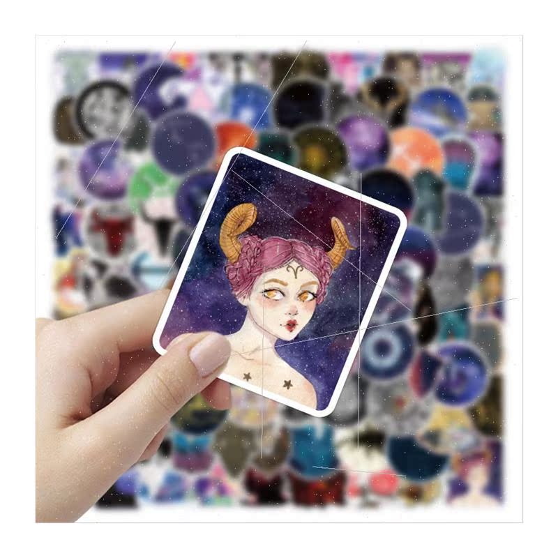 100 pcs of twelve constellations starry sky graffiti sticker - 图3