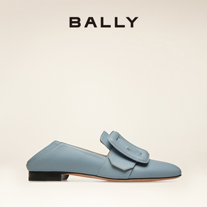 BALLY/巴利Janelle女士浅蓝皮革乐福鞋6302779