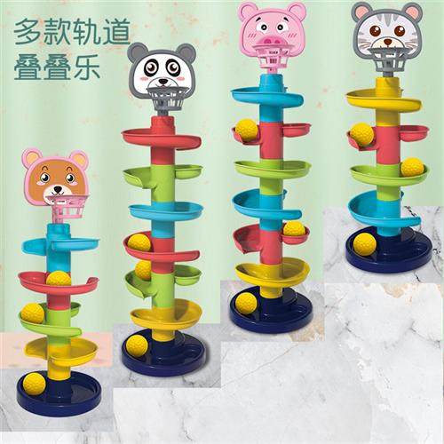 Play house shooting track spinning fun rolling ball assemble - 图2