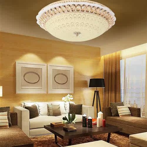 an style ceiling light led bedroom lamp gold round crystal l - 图1