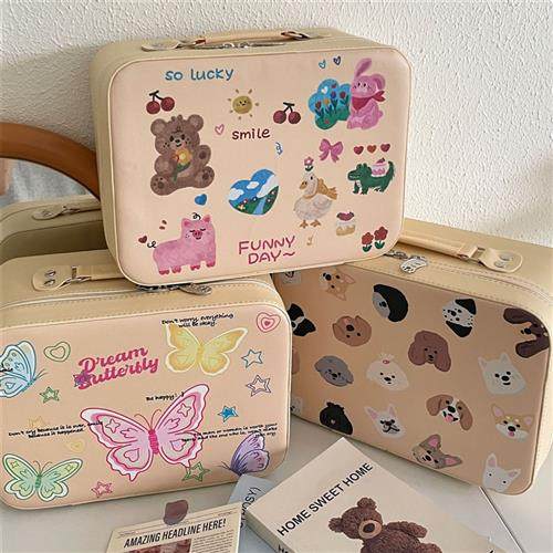 Milk tea dog three-dimensial makeup box portable large-capac - 图1