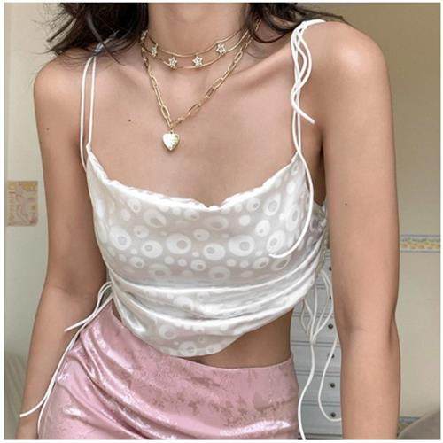 2023 Summer Fashi Tie Slim F Camisole Top Nightclub Short To - 图0