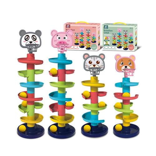 Play house shooting track spinning fun rolling ball assemble - 图3