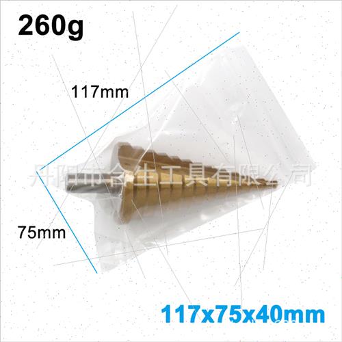 4-40 Triangle Shank  Fluted Pagoda  Tanium Plated Step  Elec - 图2