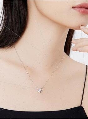 heart s925 silver necklace women hundred niche fashion to se