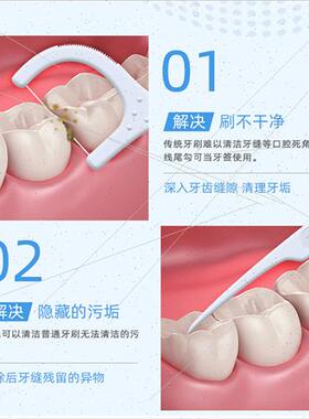Dental floss toothpick line flossing floss stick cleaning te