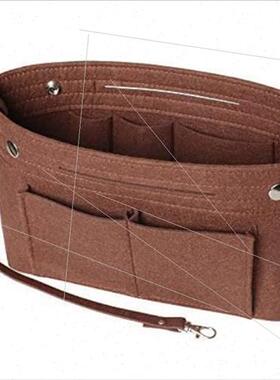 Large-capacy travel felt cosmetic bag simple folding liner b