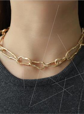 Europe fall new jewelry set irregular shape grain old gold n