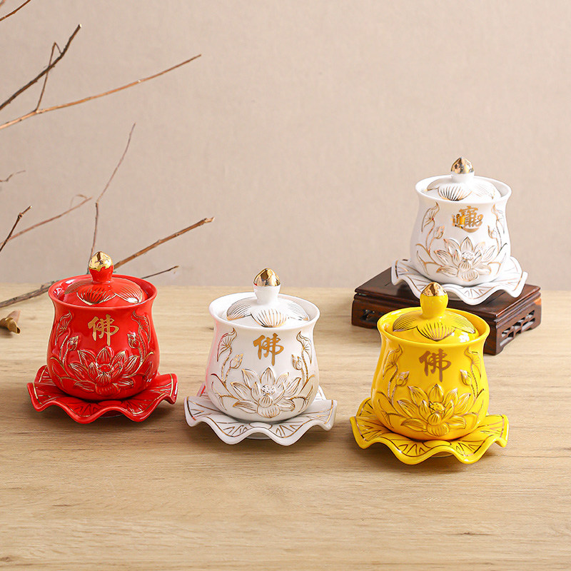 供佛水杯大号家用莲花供水杯观音大悲水供杯陶瓷净水杯佛前圣水杯,淘宝优惠券,粉丝福利购,淘宝优惠卷