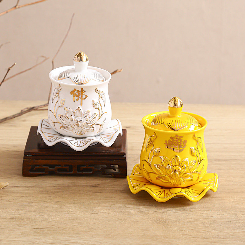 供佛水杯大号家用莲花供水杯观音大悲水供杯陶瓷净水杯佛前圣水杯,淘宝优惠券,粉丝福利购,淘宝优惠卷