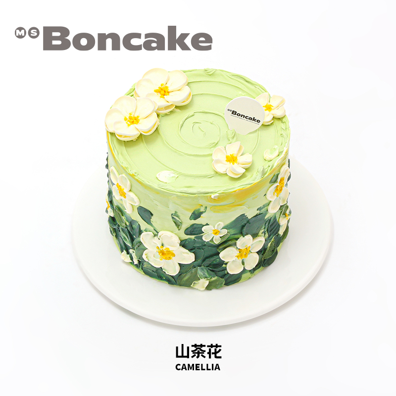 白桃茉莉【山茶花】奶酪霜裱花生日蛋糕券京沪同城配送MS BONCAKE-图2