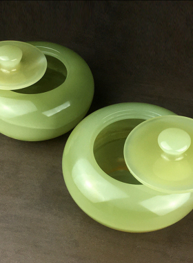 玉石茶叶罐苹果平平安安吉祥摆件