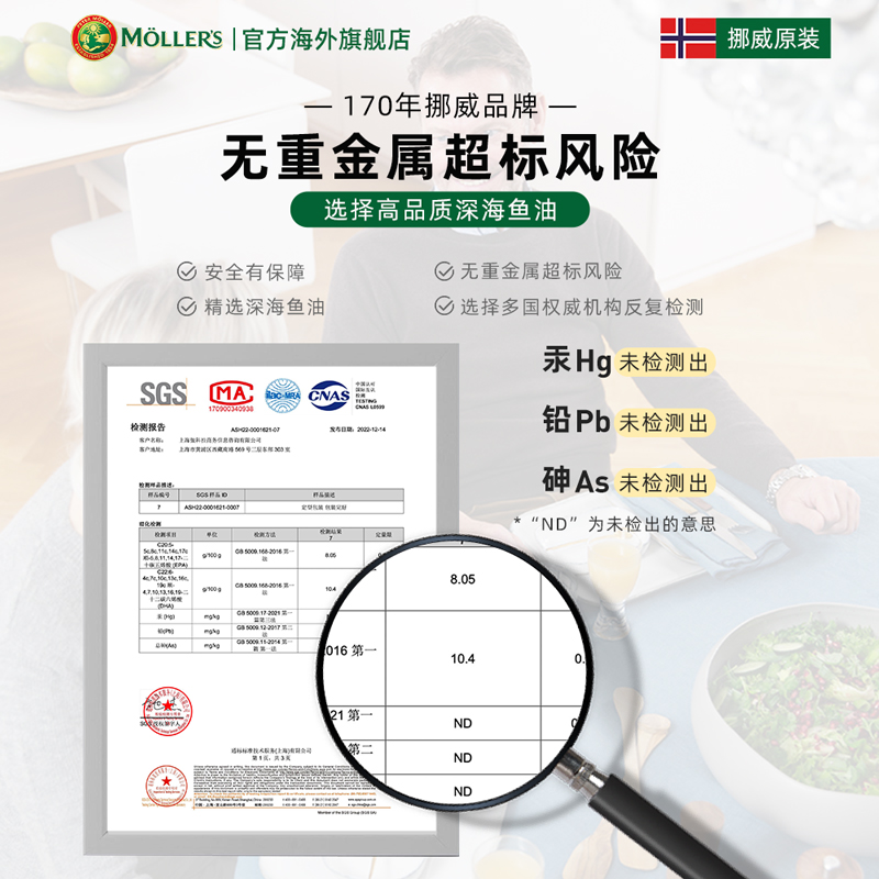 挪威Mollers深海鱼油果冻学生儿童鱼油 新年礼物提高DHA 记忆力