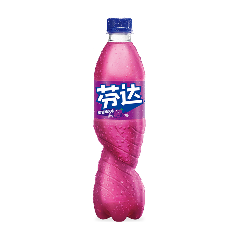 可口可乐 有糖芬达 葡萄味 500ml*12瓶 碳酸饮料 果味汽水 - 图1