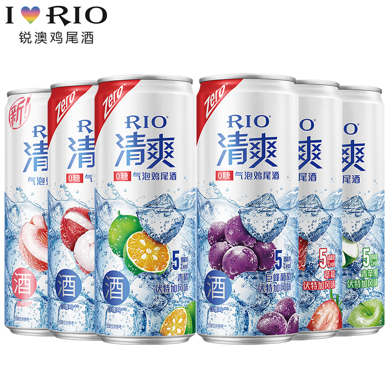 RIO锐澳微醺鸡尾酒清爽5度0糖含糖青橘伏特加味气泡果酒330ml*6罐 - 图3