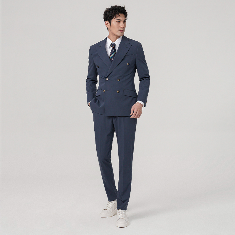 JDV男装春夏新品藏青色戗驳领通勤正装西装外套SMM4940 - 图1
