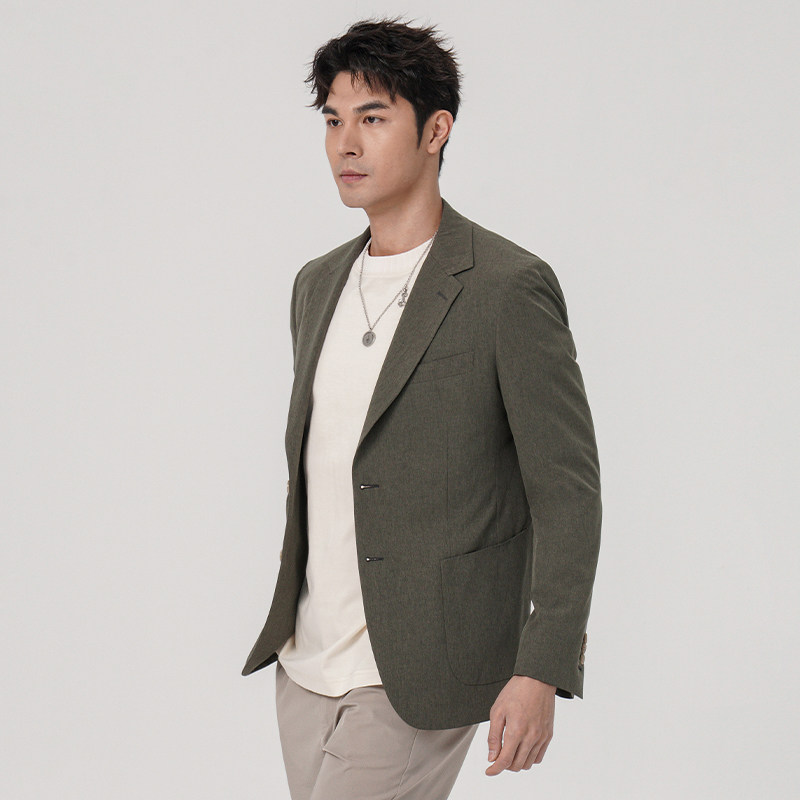 JDV男装春秋季新品商场同款灰绿平驳领商务西服结婚西装外套SMM30,淘宝优惠券,粉丝福利购,淘宝优惠卷