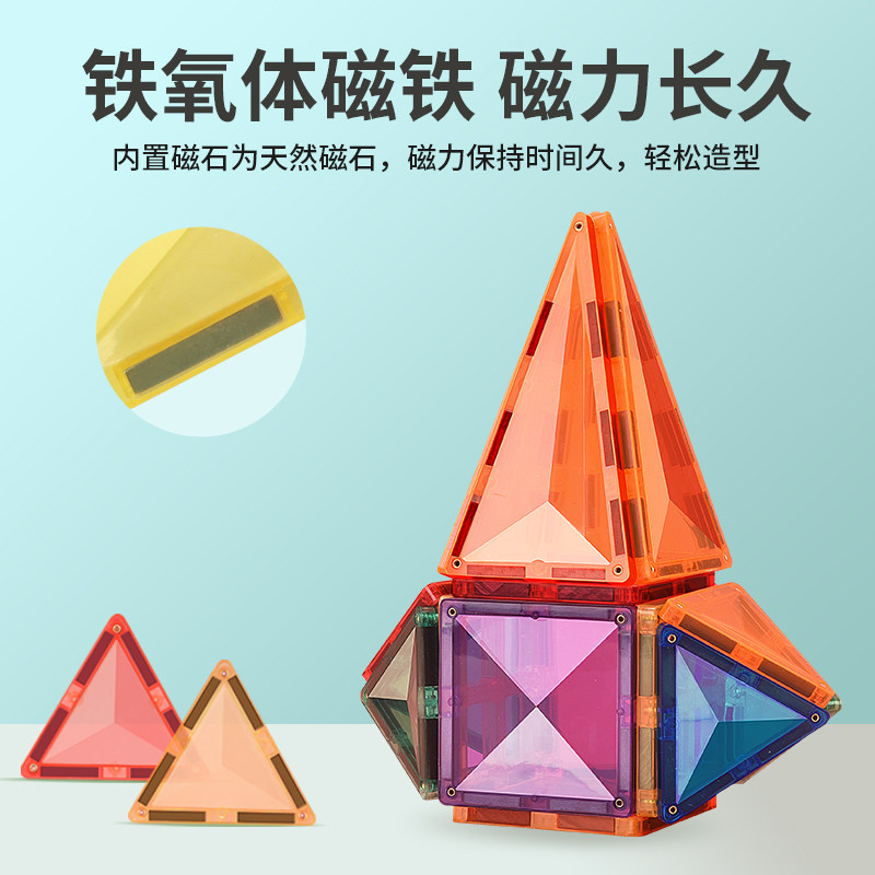 彩窗磁力片积木儿童益智管道吸铁石 酷汇建构/拼插积木