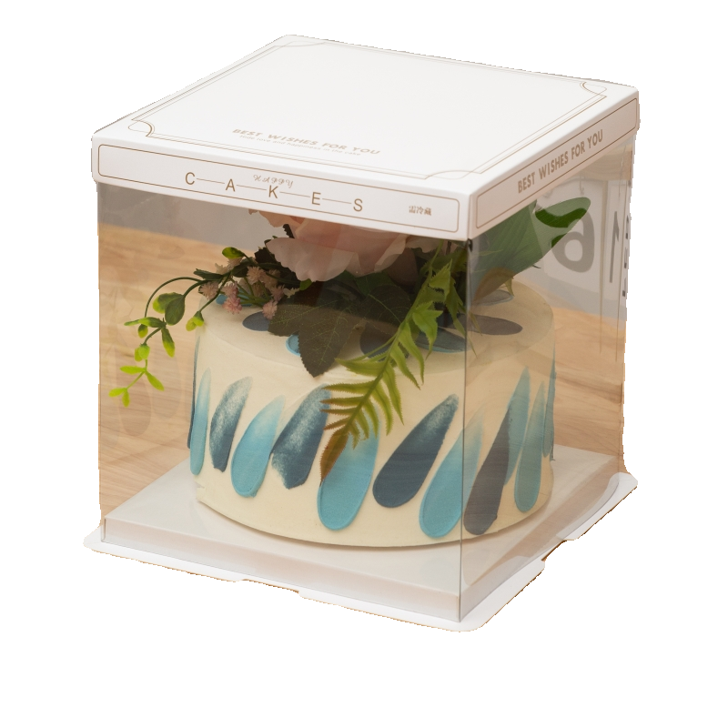 透明生日蛋糕盒子4 6 8 10 12双层加高烘焙甜品包装厂家直销定制