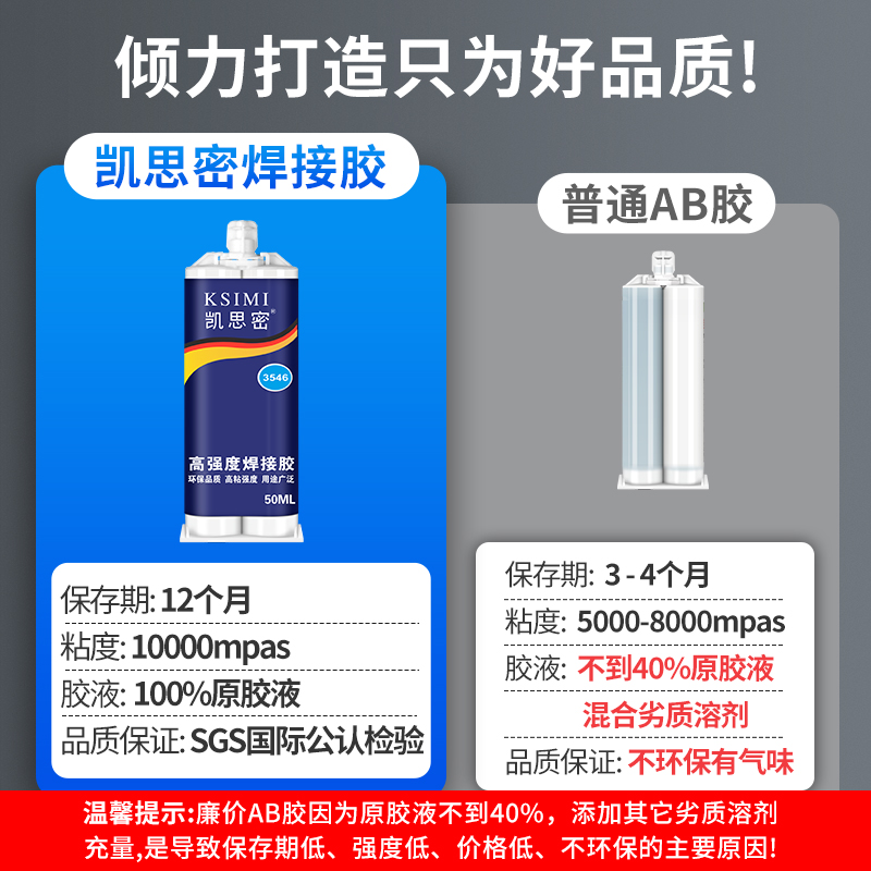 强力ab胶水铸工胶粘金属陶瓷铁不锈钢玻璃大理石木头塑料瓷砖专用修补剂防水堵漏耐高低温超强力万能焊接胶水 - 图1