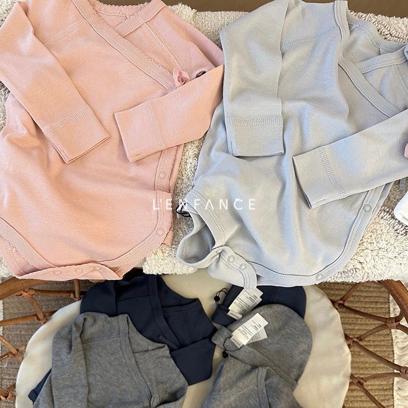 ■LENFANCE 现货 MarMar 25SS 经典新生儿柔软包屁连体长爬胎帽 - 图0