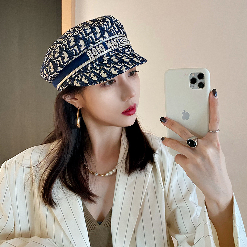 潮孚旗舰店贝雷帽女潮牌百搭八角帽网红款韩版海军帽英伦复古春秋季鸭舌帽0