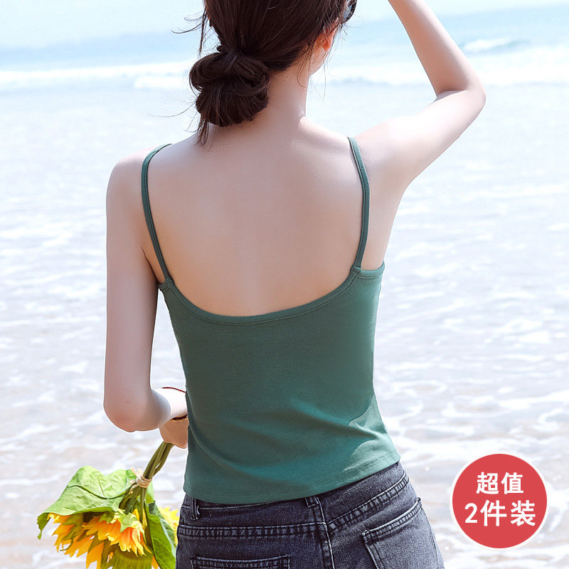 美背一体式u型外穿黑色爆款女背心 宁馨曼背心吊带