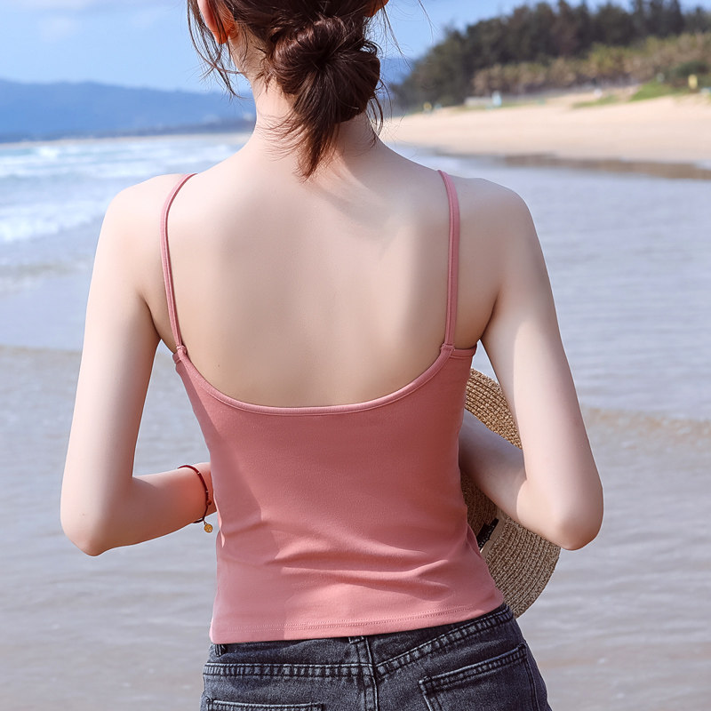 美背一体式u型外穿黑色爆款女背心 宁馨曼背心吊带