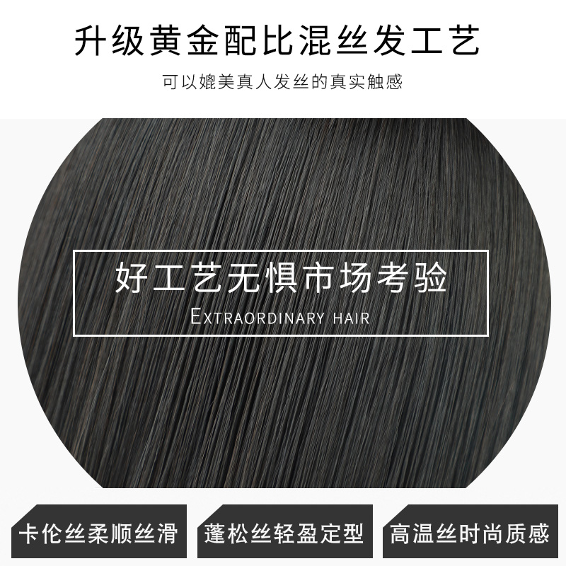 springsunshine旗舰店假发女短发挂耳挑染漫画刘海中长发自然少女全头套式波波头锁骨发2