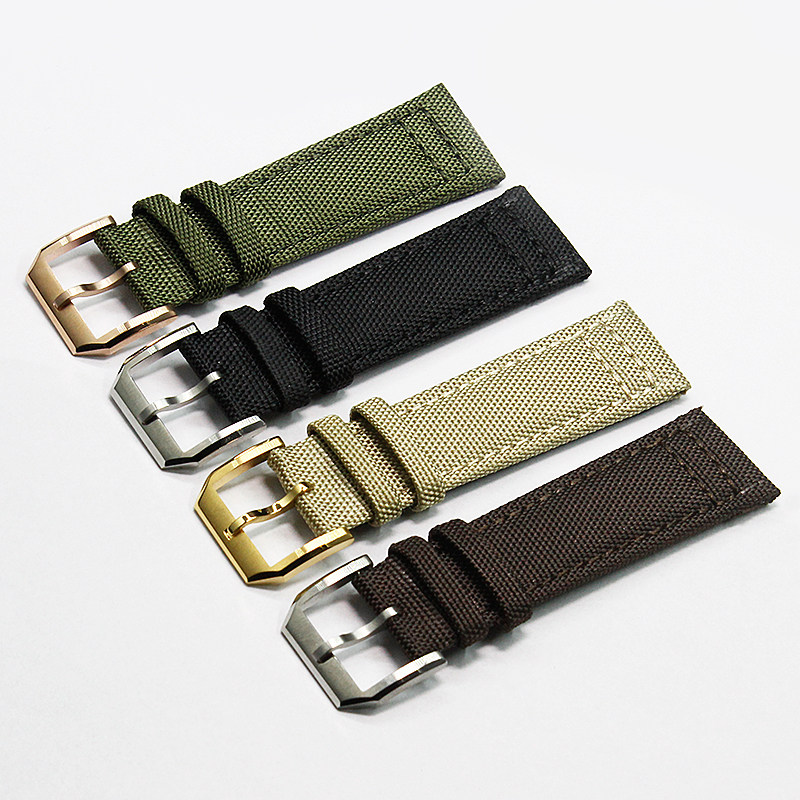 尼龙帆布适配万国飞行员男黑手表带 缔缇尼配件