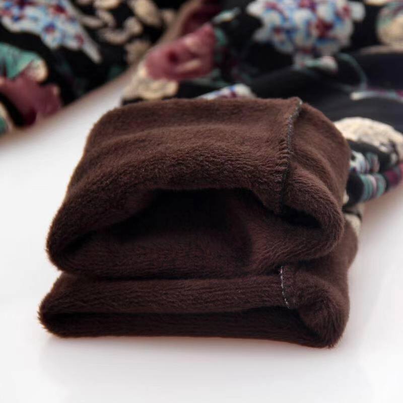 中老年人妈妈秋冬装宽松保暖花裤子 桃花谣打底裤