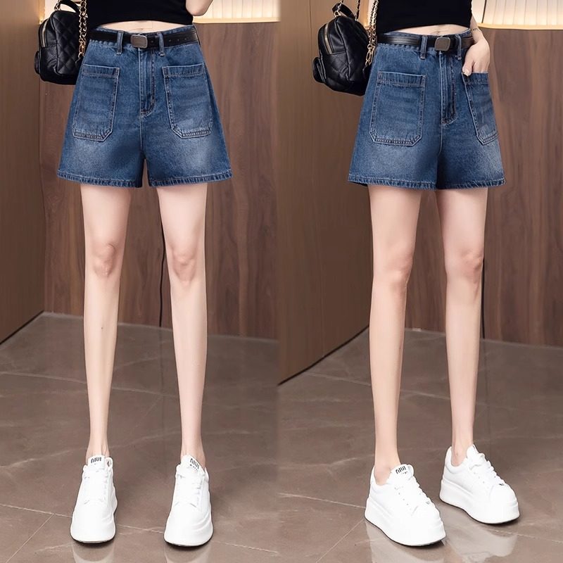 工装牛仔短裤女夏季薄款2025新款设计感高腰外穿宽松a字阔腿热裤,淘宝优惠券,粉丝福利购,淘宝优惠卷