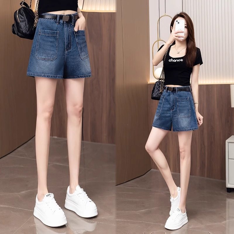 工装牛仔短裤女夏季薄款2025新款设计感高腰外穿宽松a字阔腿热裤,淘宝优惠券,粉丝福利购,淘宝优惠卷