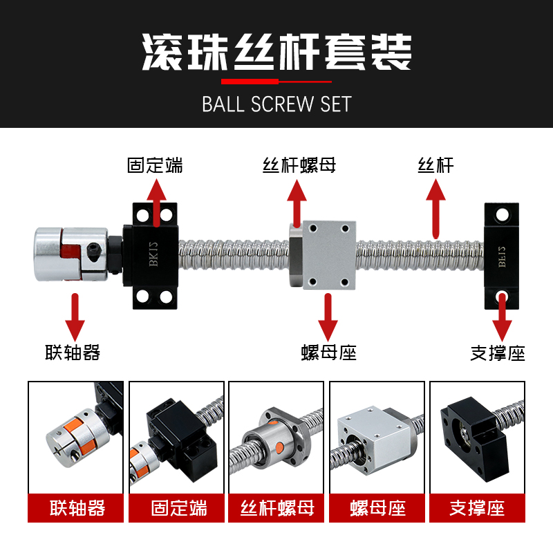 精密滚珠丝杆支撑座BFBK/EKEF/FKFF12 20 2530丝杠支架固定轴承座 - 图0