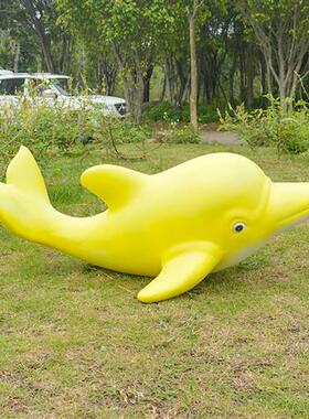 玻璃钢海豚海螺贝壳雕塑鲸鱼摆件园林景观海洋主题沙滩装饰品